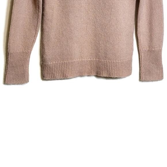Theory Off The Shoulder Long Sleeve Light Pink Wool Blend Pullover Sweater Small - Picture 11 of 14